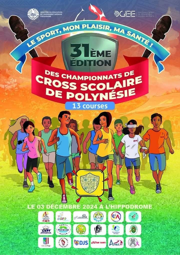 31ème édition des championnats de cross scolaire de Polynésie le 03/12/24.