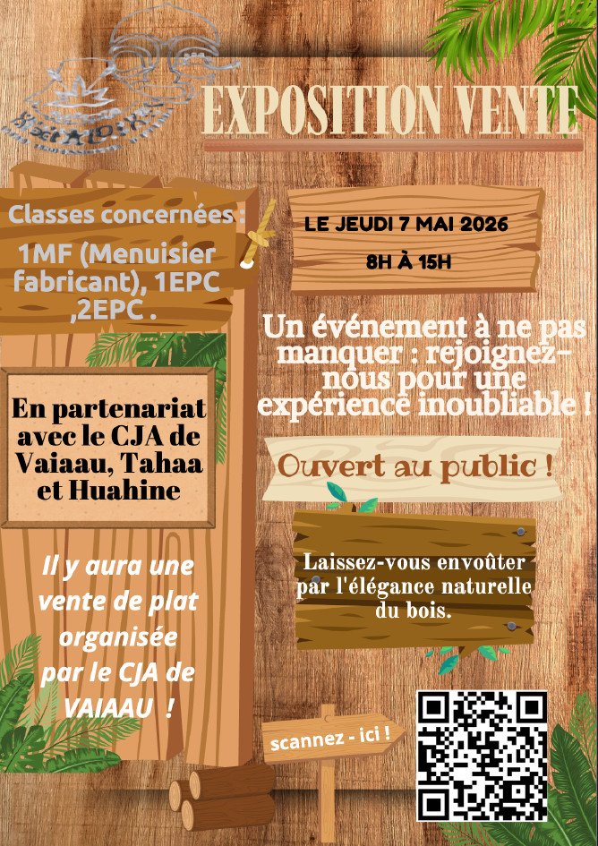 FLYER EXPOSITION VENTE ATELIER BOIS 7 MAI 2026